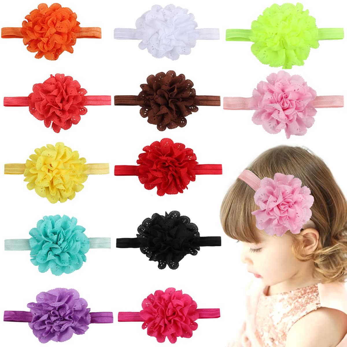 PALAY Headband for Baby Girl, 12 Pack Cute Stretchy Flowers Baby Hair Bands Hairbands Head Wrap Soft Hair Accessories for Newborn Infant Toddlers Kids Gift (12 Colors) PALAY Headband for Baby Girl, 12 Pack Cute Stretchy Flowers Baby Hair Bands Hairbands Head Wrap Soft Hair Accessories for Newborn Infant Toddlers Kids Gift (12 Colors)